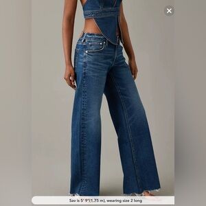 American Eagle Outfitters LOW-RISE BAGGY WIDE LEG JEAN Size 18